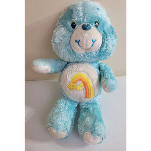 Vintage Care Bears Wish Bear Rainbow Blue Soft Cute Plush Stuffed Animal Toy 13"
